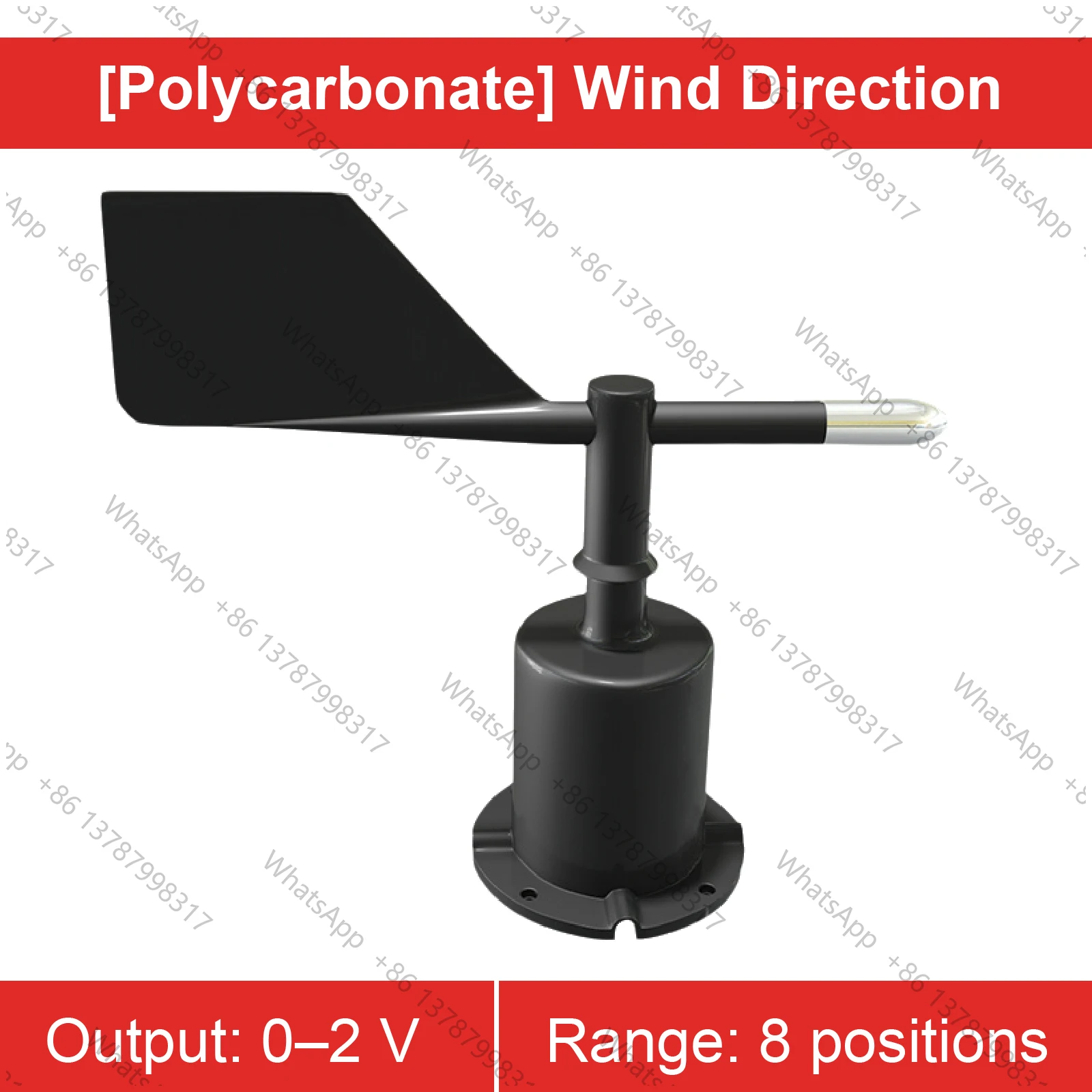 Weather Station Wind Direction Sensor Ultrasonic Type 8/16 Direction RS485 4-20mA NPN PNP Aluminum Polycarbonate