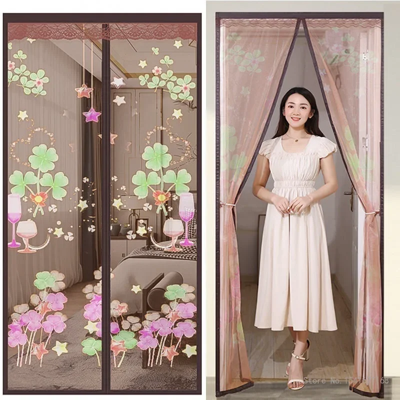 Creative Magnetic Screen Door Curtain, Anti Mosquito Net Insect Fly Bug Curtains Automatic Closing Mesh, Summer, Home Items, 1Pc