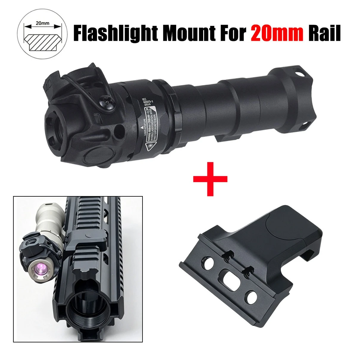 Tactical Flashlight KIJI K1 K1-3 IR LED 850nm Illumination Adjustable Scout Light K10 with 20mm Rail MLK Light Mount Offset
