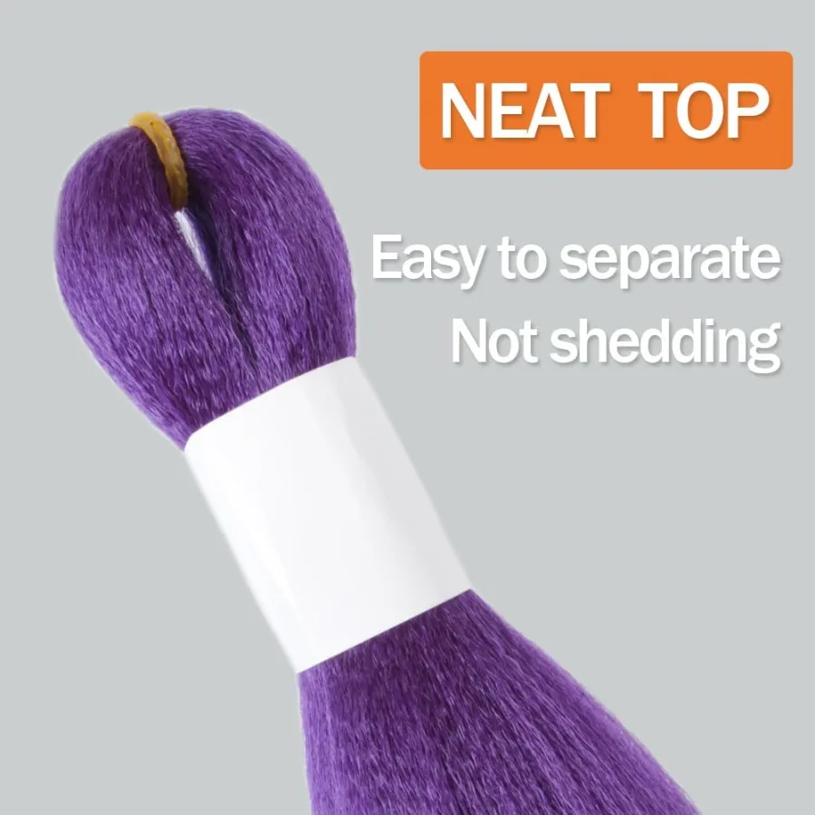 تجديل الشعر قبل امتدت 14 بوصة 4 حزمة وصلات شعر قصيرة لضفائر جدائل شعر صناعية مسبقا الأرجواني الداكن