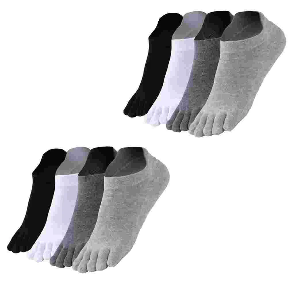 

4 Pairs Men's Short Toe Socks Breathable Five Finger Skin-friendly Casual Sweat-absorbent Simple for