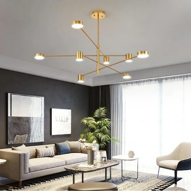 Modern Rotate LED Chandelier for Living and Dining Room  Office Desks Kitchen Bar Black Pendant Lights Home Decor Light Fixture