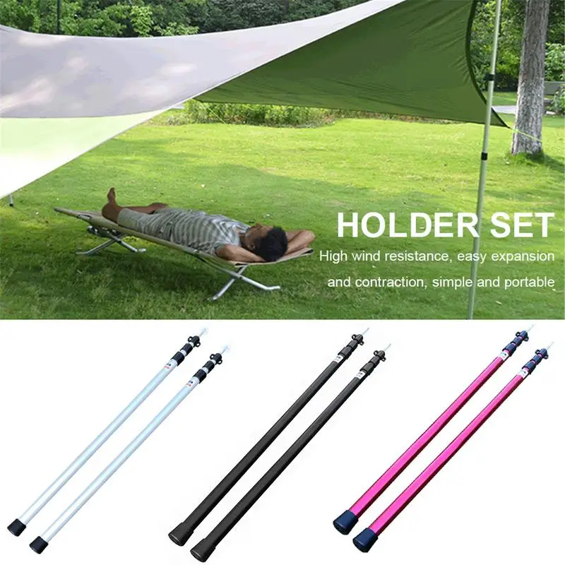 2.3M Thick Tarp Poles Telescopic Ultralight Aluminum Slide Tarp Rods Adjustale For Tent Tarp Outdoor Camping Canopy Sun Shelter