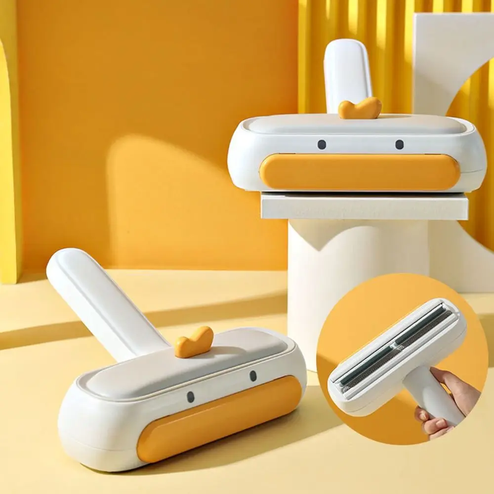 

Cute Reusable Pet Hair Roller Remover Self-Cleaning Cartoon Duck Sticky Lint Brush Manual Cat Fur Remover For Cats and Dogs