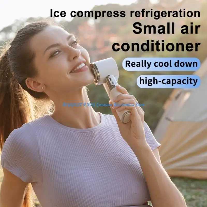 Compactly Ice Desk Fan With Brushless Motor 100Level Adjustable Airflows Coolers