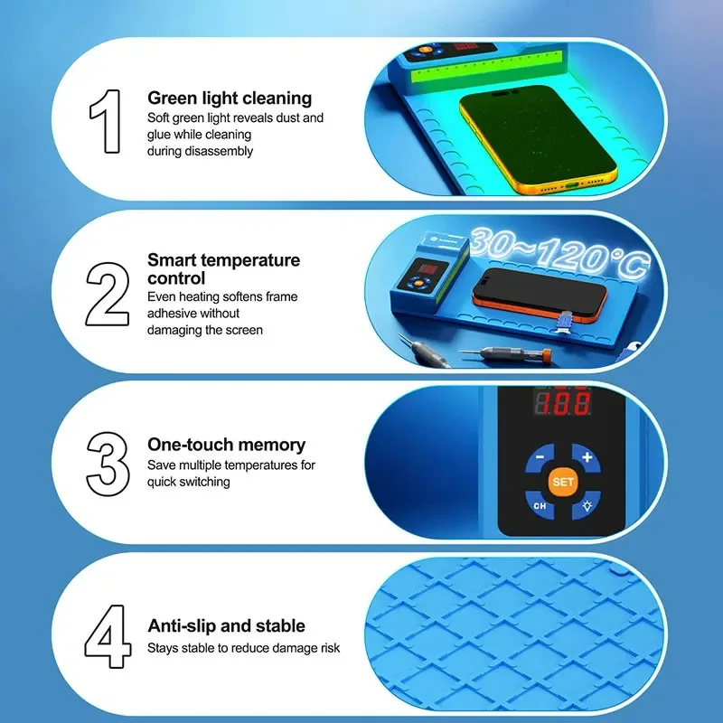 Mini LCD heating mat Adjustable temperature Constant temperature heating pad for Mobile phone LCD screen/back cover removal