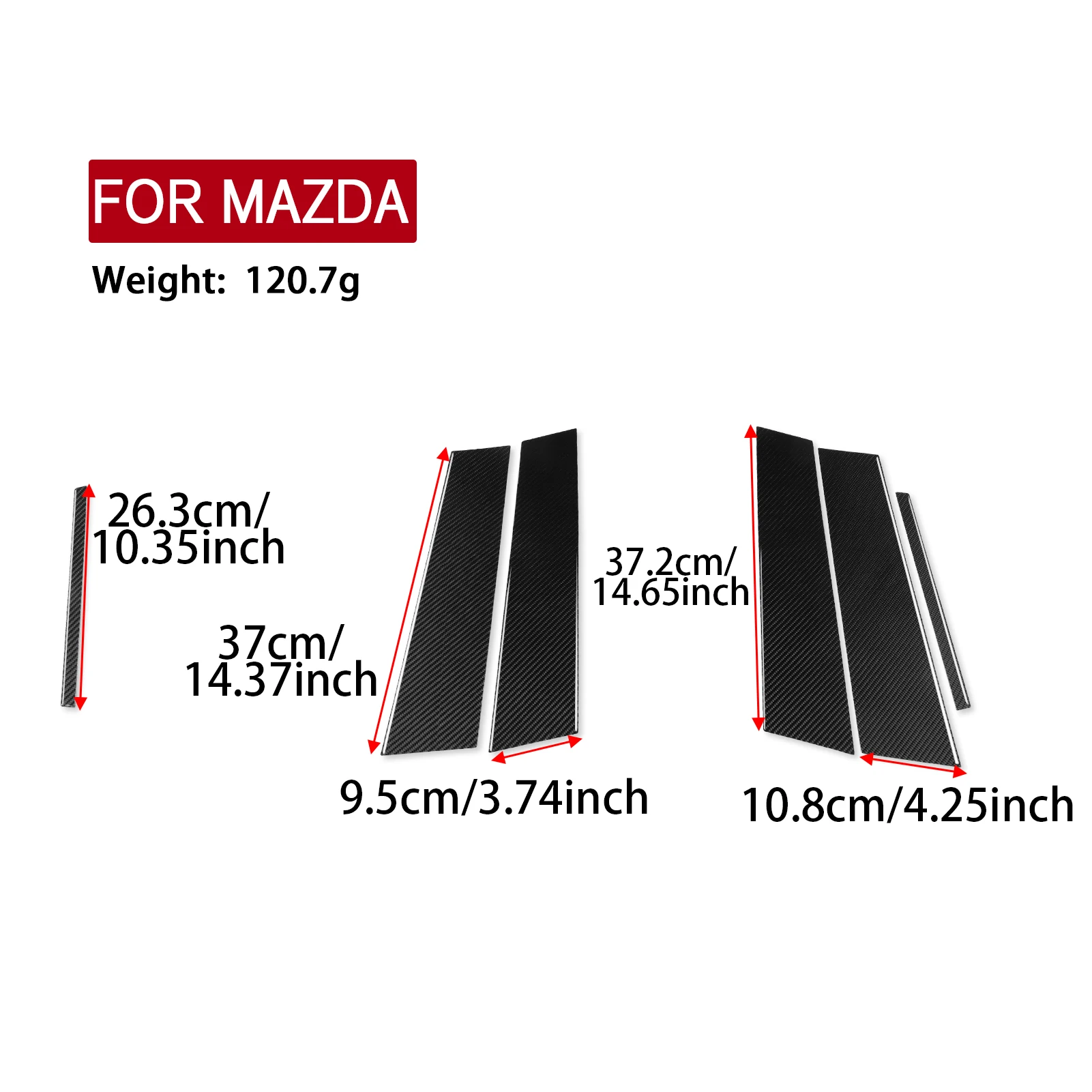 Pour Mazda 3 Axela 2019-2026, garniture de panneau de pilier B en fibre de carbone pour vitre de porte, accessoires de voiture, autocollants décoratifs intérieurs