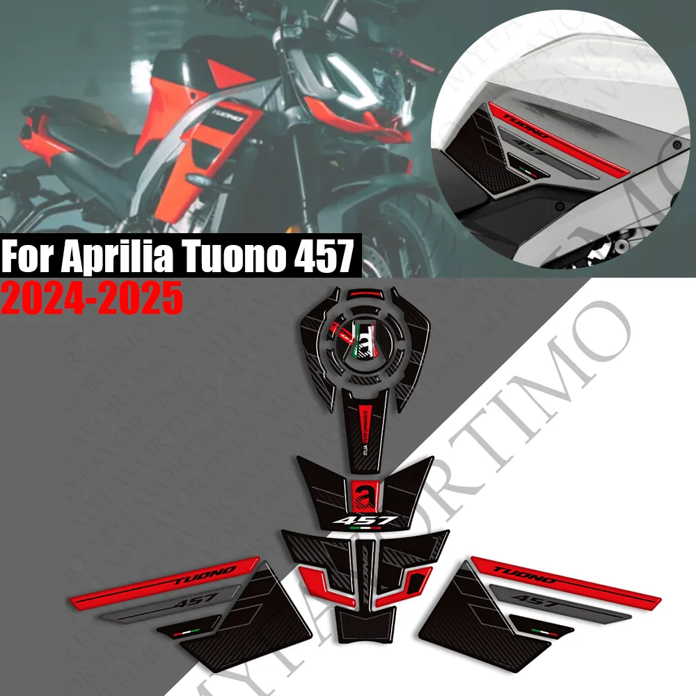 

For Aprilia Tuono 457 2025 2026 Motorcycle Tank Pad TankPad Bike Cap Grips Gas Fuel Kit Knee Stickers Decals Protection