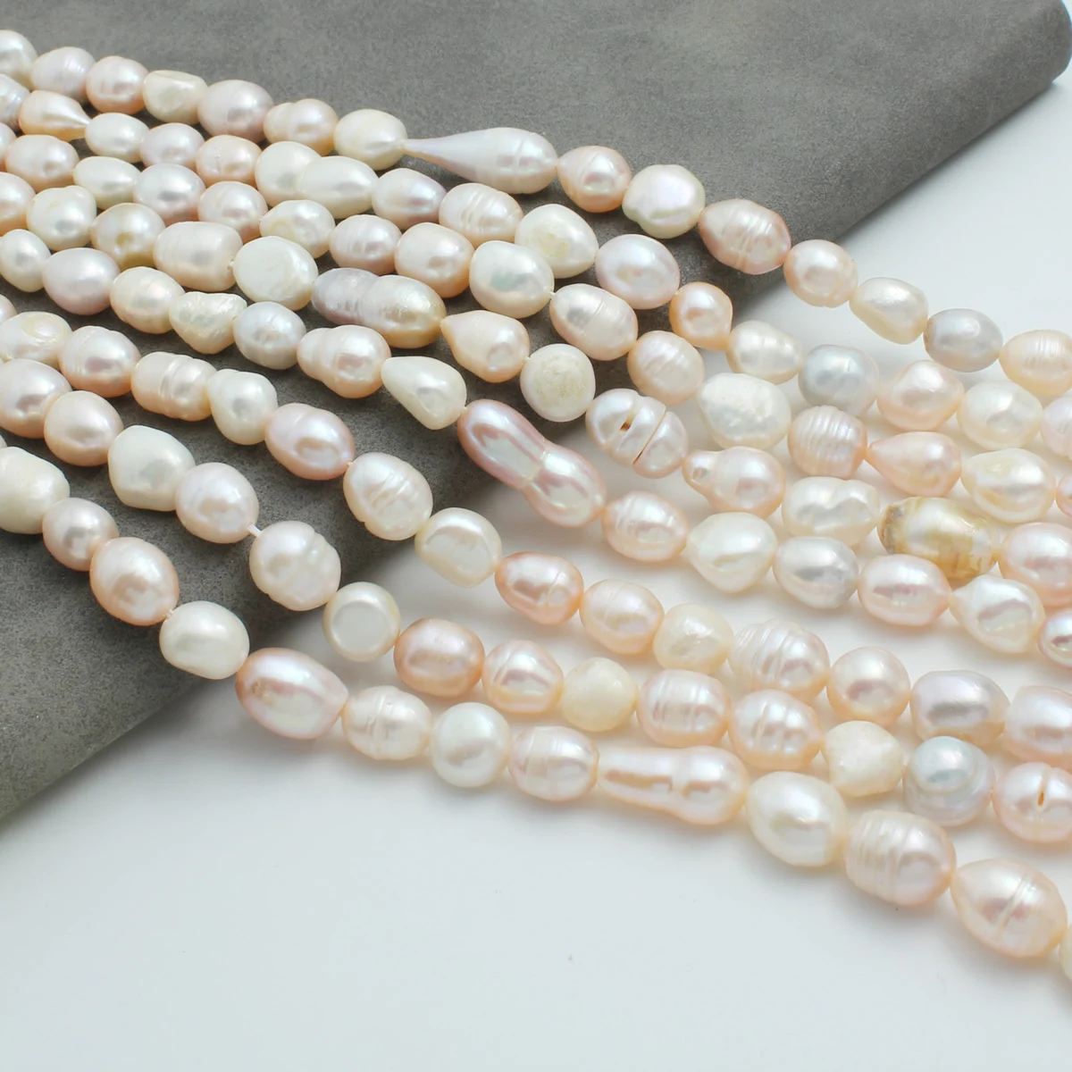 

7-9mm meter shaped natural freshwater pearls with irregular shapes are used for DIY jewelry necklaces and bracelets