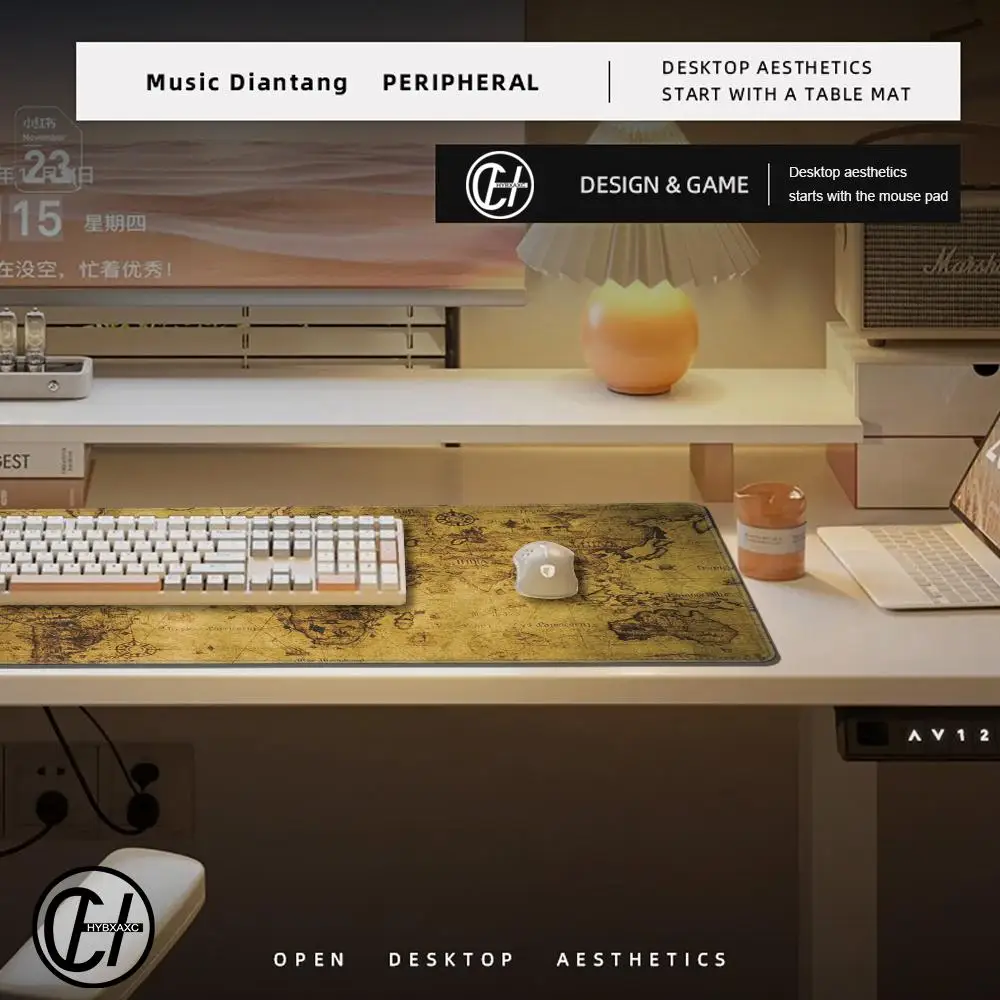 الرجعية المدينة القديمة خريطة العالم لوحة الماوس لطيف HD لوحة مكتب الموسعة الألعاب لوحة المفاتيح الحصير كبيرة 90x40 سنتيمتر XXL ألعاب ماوس #4