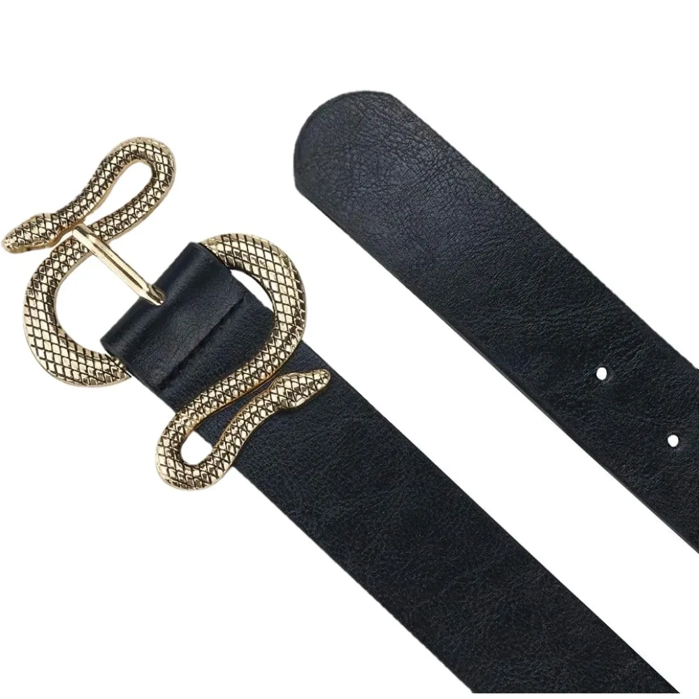 Belts for Women,Women Fashion Leather Belt for Dress with Snake Belt Buckle