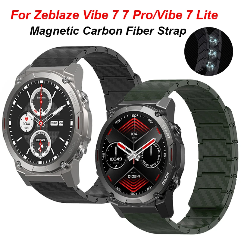 Magnetic Carbon Fiber Strap For Zeblaze Vibe 7 7 Pro Smartwatch Watchband Bracelet Correa For Zeblaze Vibe 7 Lite 7pro Wristband