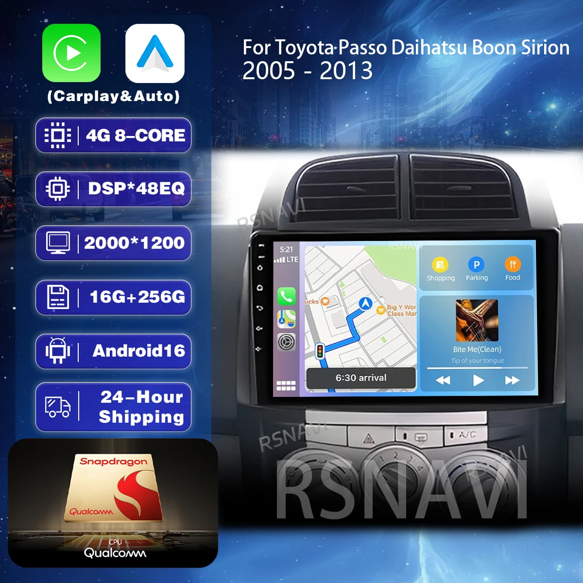 Android 16 Carplay Auto 2K Bildschirm Autoradio Multimedia GPS-Player für Toyota Passo Daihatsu Boon Sirion Subaru Autoradio Stereo