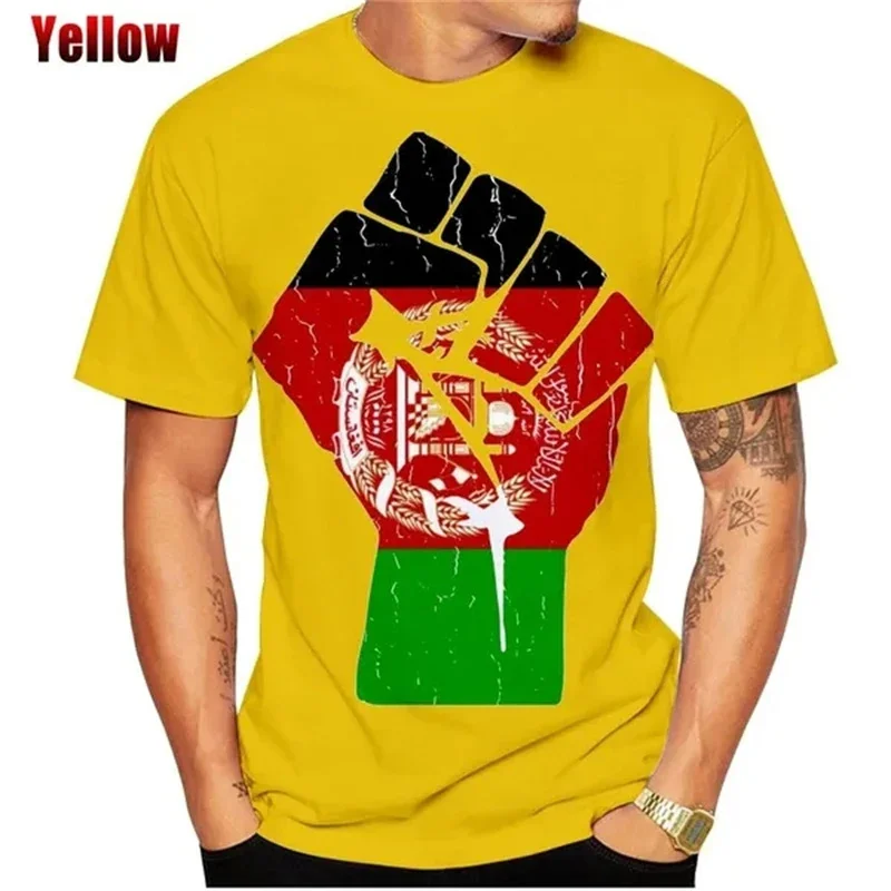 3D Print Afghanistan Flag T-Shirt For Men Women National Emblem Lion Pattern Tees Summer O Neck Short Sleeve Streetwear T Shirts