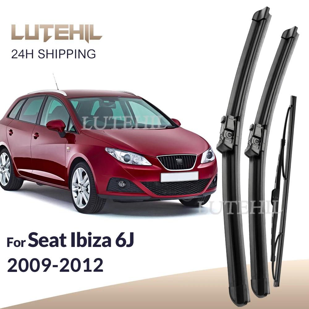 

For Seat Ibiza 6J 2009-2012 2010 2011 Wiper Front & Rear Wiper Blades Windshield Windscreen Window Brushes 24"+16"+14"