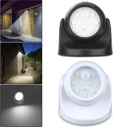 Luz nocturna con Sensor de movimiento PIR, 9 Led, 360 °, rotación automática de encendido/apagado, Detector inalámbrico, luz nocturna para interior, jardín, Patio, camino