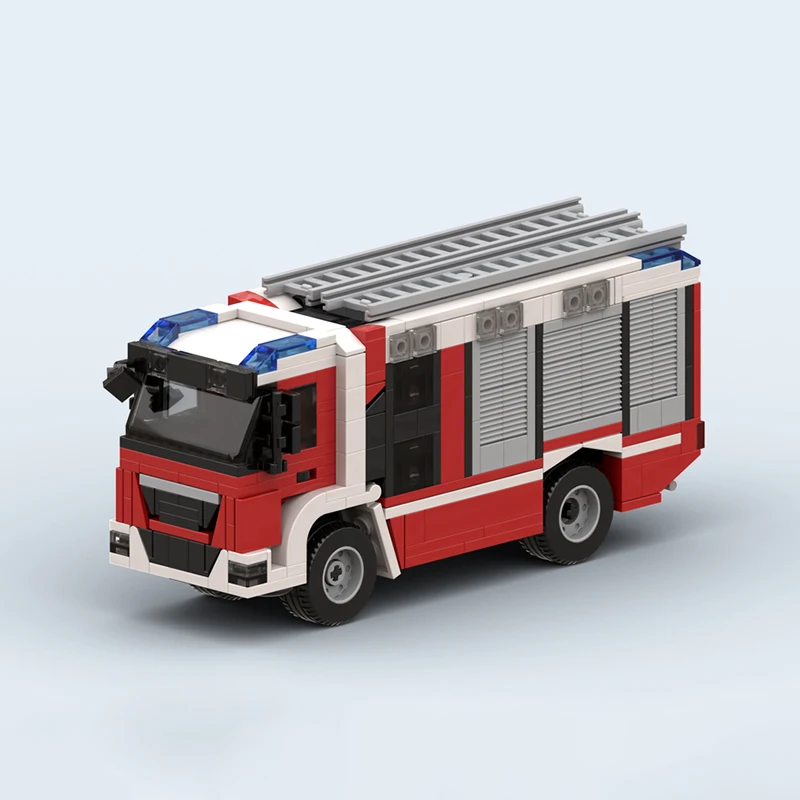 MOC City Series Bricks Austrian Fire Engine 606PCS Building Block Model Kits DIY Assembling Display Toys Children Christmas Gift