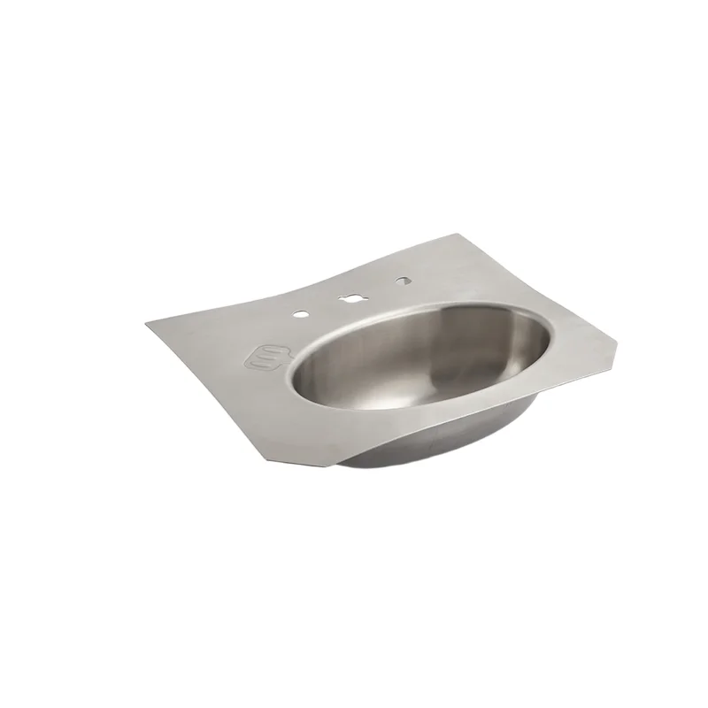 Factory Customized High-quality 304 Stainless Steel Modern Deck-mounted Hotel Use Bathroom Sink Washbasin Hot Sale