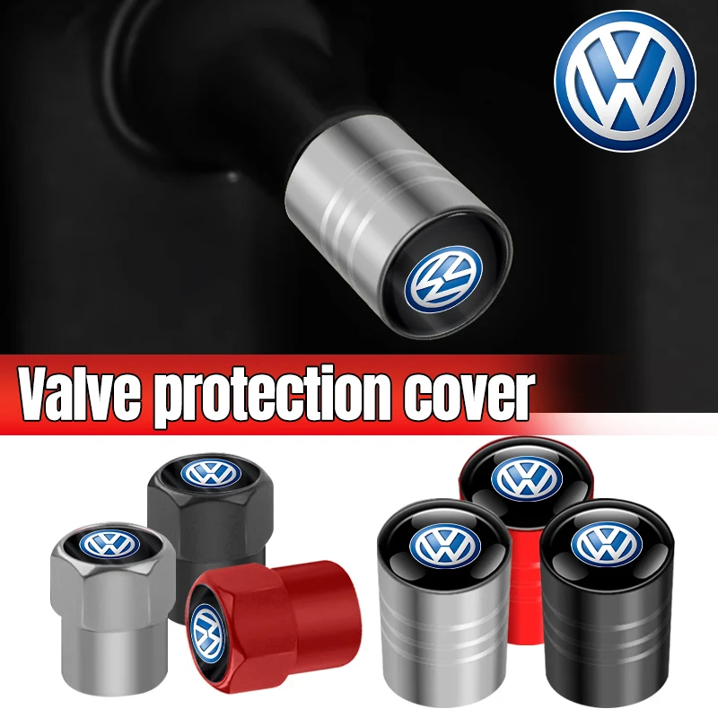 Car 3D Metal Logo Wheel Stem Air Valve Caps Tire Dust Cover For Volkswagen VW GTI R Golf 7 Polo Tiguan Passat Jetta Lavida Rline