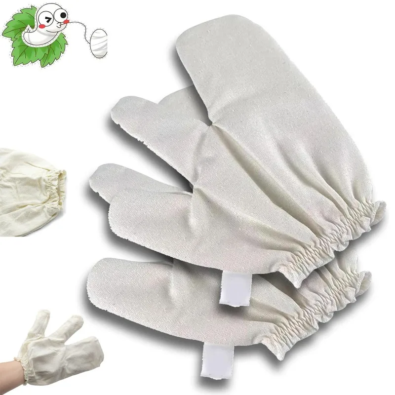 

Raw Silk Garshana Gloves Ayurvedic Massaging Mitts Dry Massage Brush Exfoliating Gloves Bath Scrubbing Massage Shower Gloves
