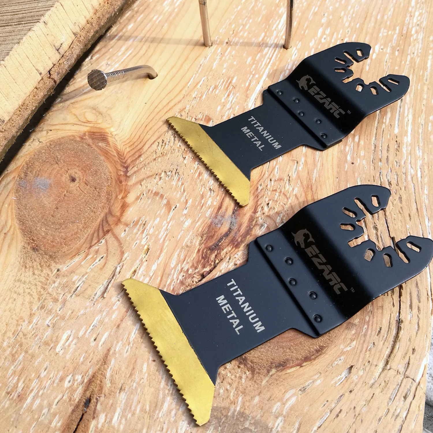 EZARC 3PCS Titanium Oscillating Multitool Blade for Quick Release Multi Tool suitable for Wood, Metal and Hard Material cutting