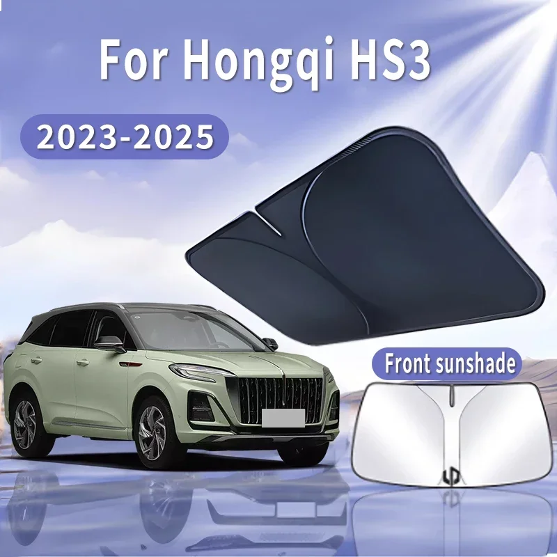 Foldable Car Sun Visor For Hongqi HS3 2023 2024 2025 Front Windshield Sunshade Heat Insulation Summer Cooling Auto Accessories