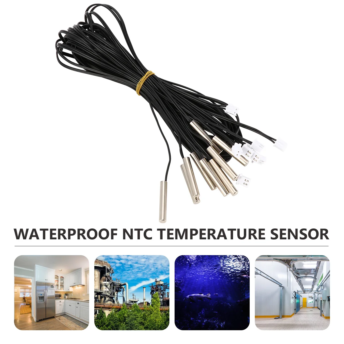 

10Pcs Waterproof Temperature Probe High Accuracy Sensor for Domestic Fridge and Industrial Applications Waterproof Sensors