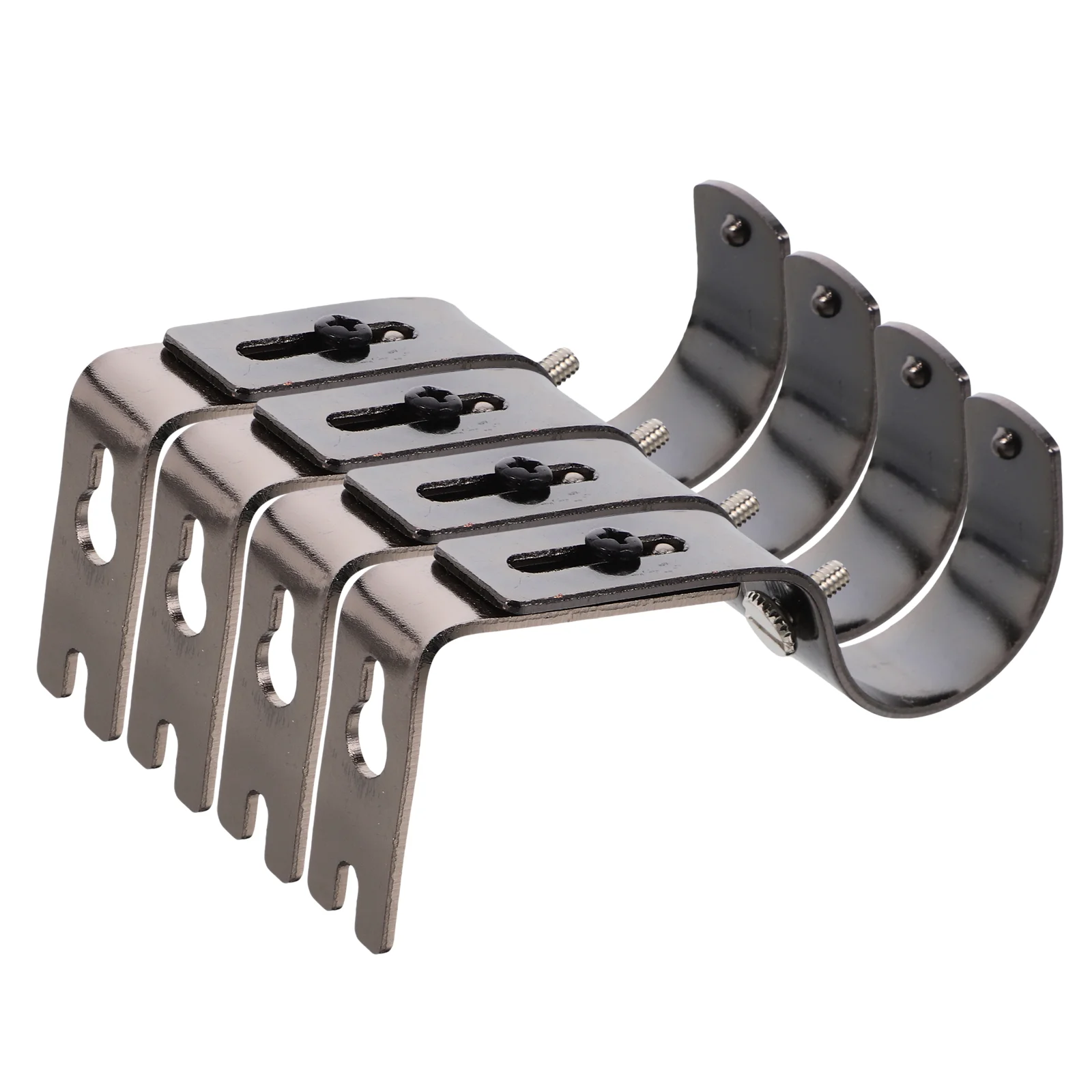 Curtain Rod Bracket Hooks Adjustable Valance Brackets Drapery Bar Holder Rail Racks Support Pole Wall