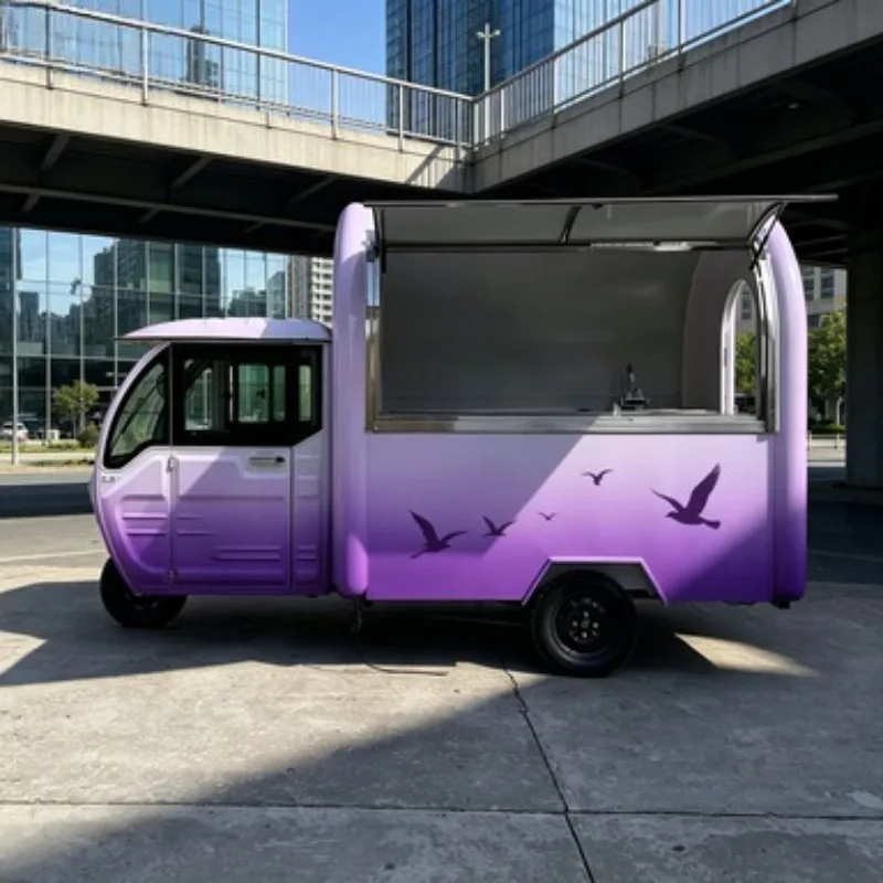 2026 Custom Food Truck Trailer Full Kitchen Stainless Steel with Grill Fryer for Hot Dog Coffee Vendor