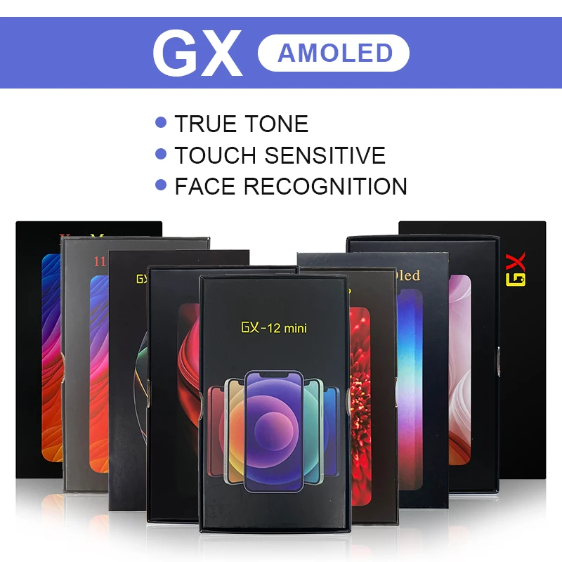 GX AMOLED Screen For iPhone X Xs Max 11 Pro Max 12 Mini 12 Pro Max 13 LCD Display 3D Touch Screen Digitizer Assembly Replacement