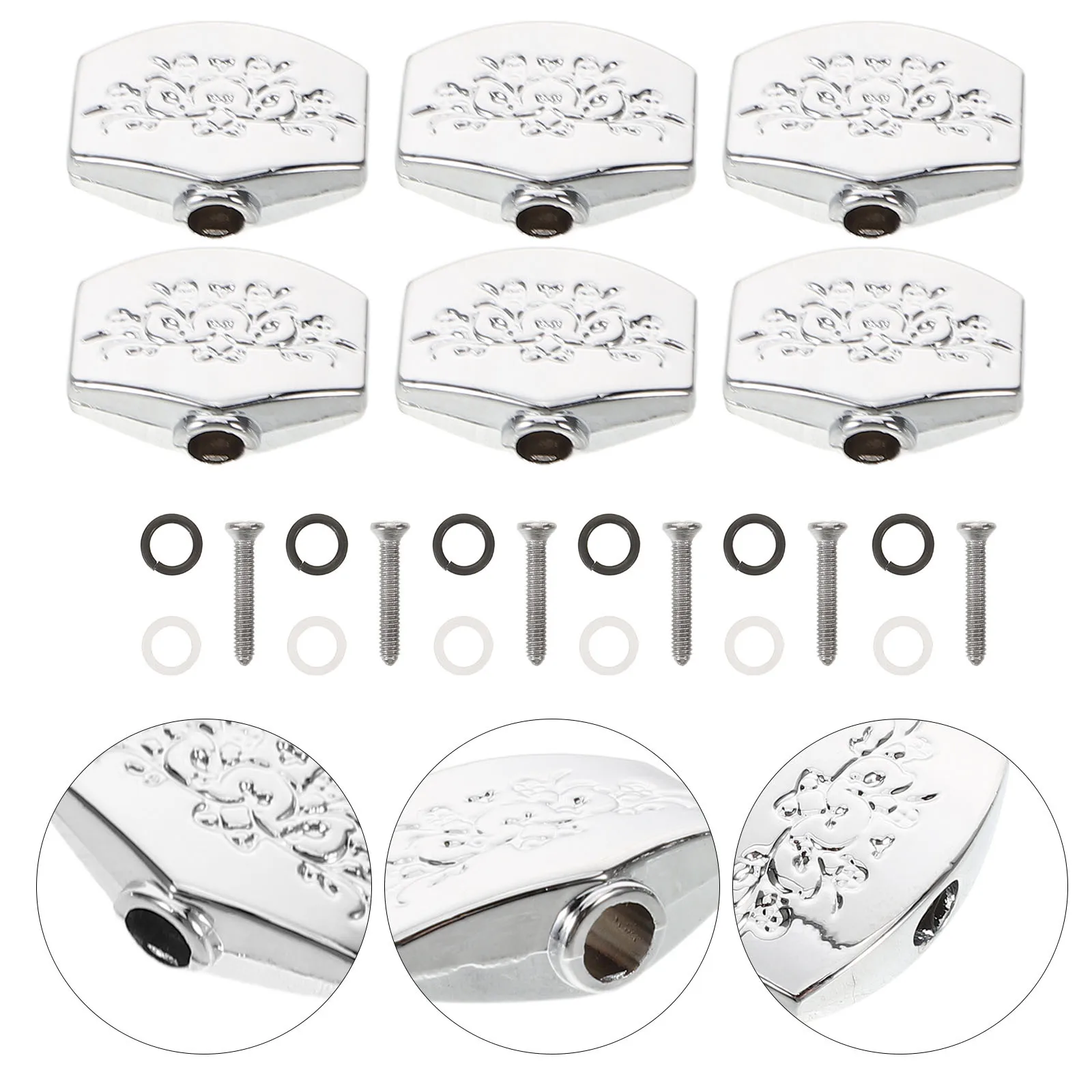 

6Pcs Metal Guitar Tuners Acoustic Electric String Pegs Keys Replacement Parts Musical Instruments Guitar Tuner Acoustic Electric