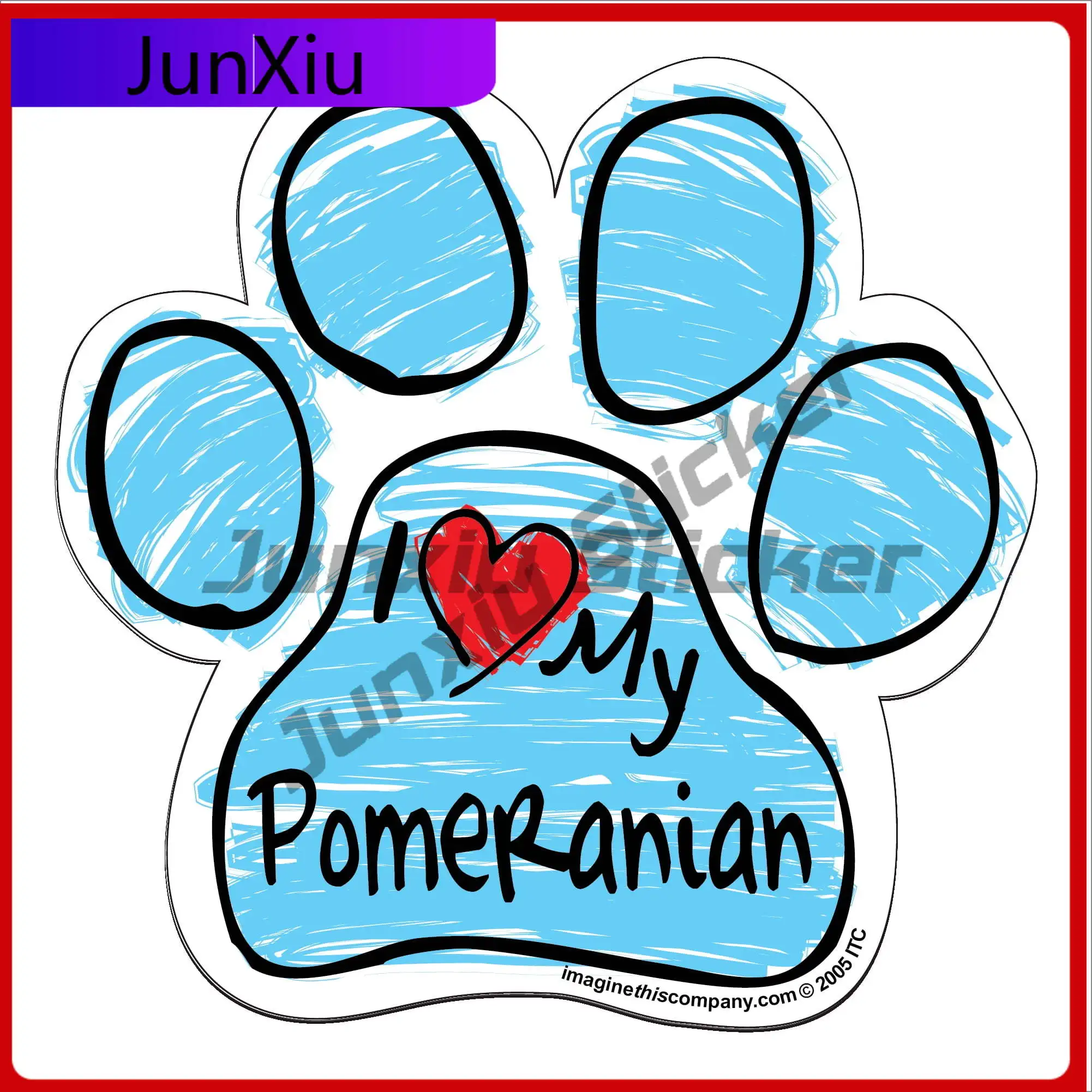 

Pomeranian Blue Scribble Paw Cool Car Laptop Motor Home Boat Boat Motor Home Decal Accessory Funny Cute Aesthetic Cute Trendy