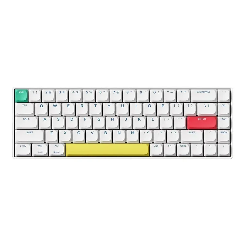 C68 low axis mechanical keyboard, wireless three-mode bluetooth light and portable silent axis office mac tablet keyboard