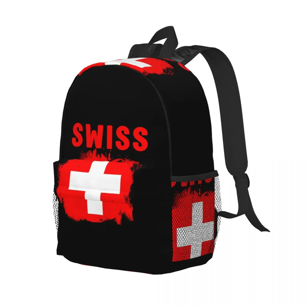 Swiss Switzerland Flag Backpack Student Boys Girls BookBag Men Women School Bag Laptop Shoulder Bags