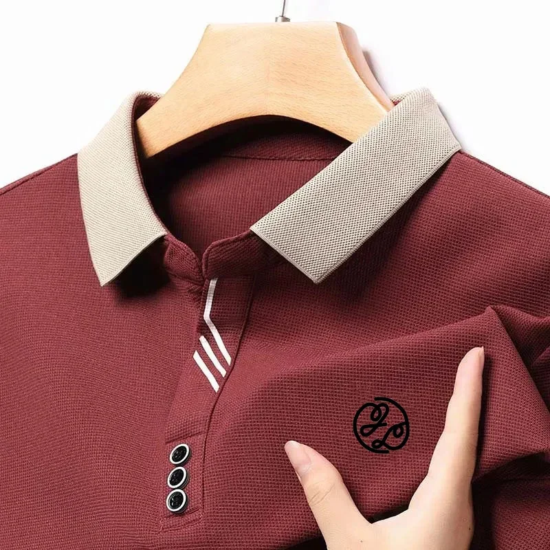 High Quality Spring and Autumn Men's Long Sleeve Polo Shirt Fashion Casual Sports Round Neck Fitness Running Long Sleeve T-shirt