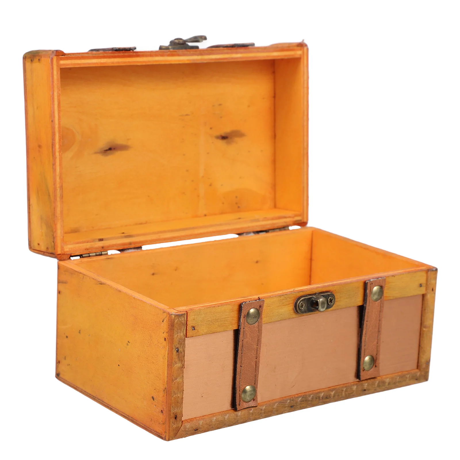 

Vintage Wooden Jewelry Box Lid Small Decorative Storage Organizer for Desk Trinket Keepsake Chest Retro Style Chest Boxes