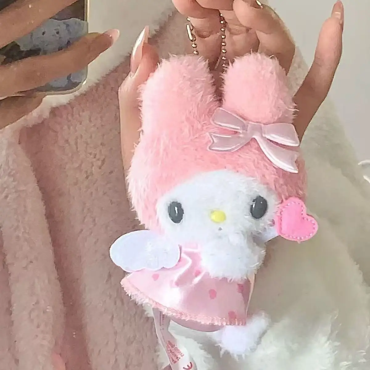 13CM Kawaii Anime Hobby Melody Kuromi Cinnamorol Dream Angel Series Cartoon Plush Doll Pendant Keychain Toys Gift