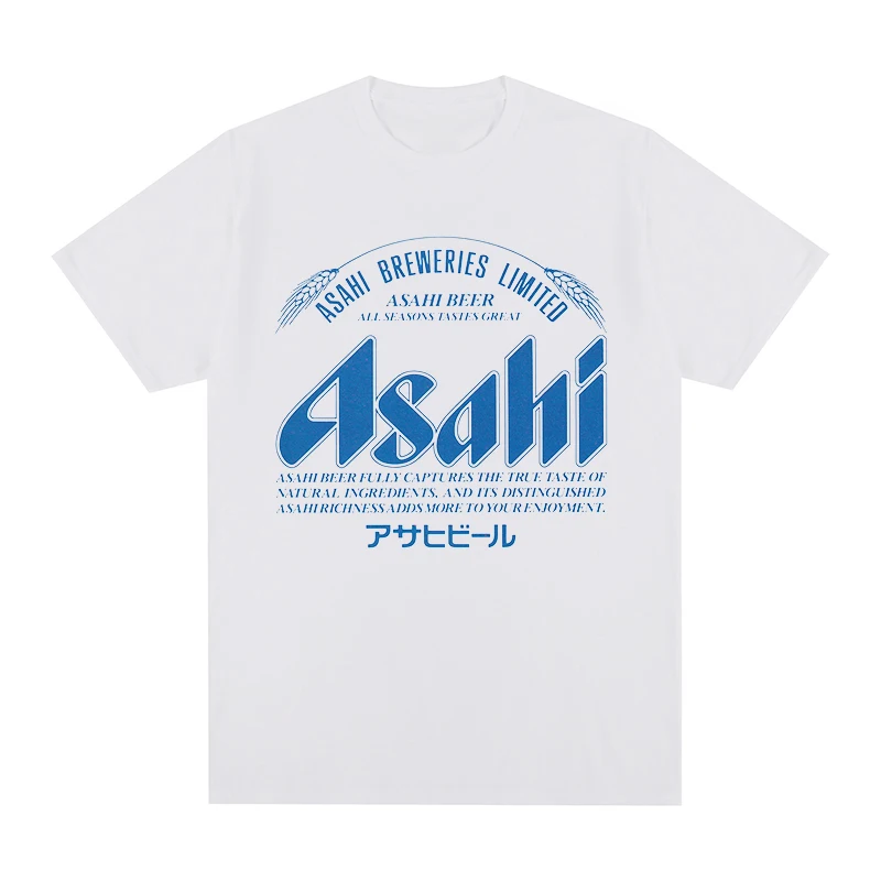 Camiseta Vintage de cerveza asahi japonesa, ropa informal Retro de estilo urbano, camiseta informal de algodón a la moda para hombre, nueva camiseta para mujer