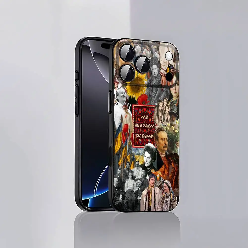 Funda de teléfono con monumento de la Patria ucraniana para iPhone 17,16,15,14,13,12,Pro,Max,Plus,E,SE4,Air,Mini, funda suave negra