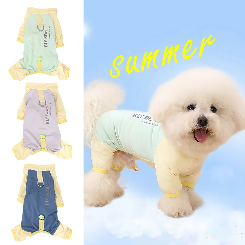 

Dog Mesh Clothes Summer Sun Protection Shirt UV 50+ Cooling outdoor wear for Beach Hiking Puppy Jumpsuit Hoodie Pajamas