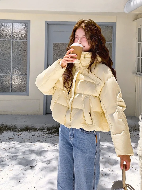 

Unique Beautiful Thiened ort down Jaet Women's Winter 2025 New Small Size Warmth Du Feather Coat Casual Loose Fit