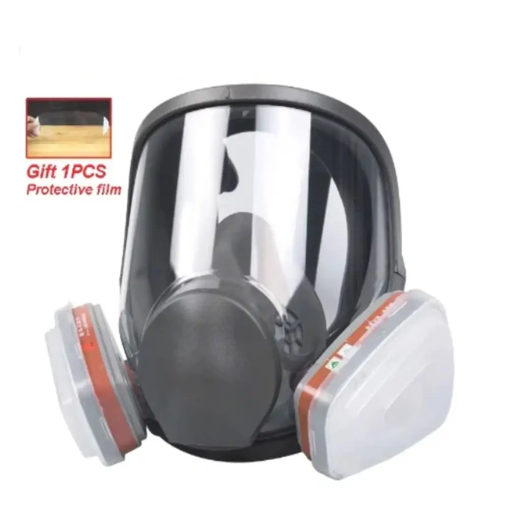 7 In 1 Set Industrial Mask Silicone Mask Large View Spray Paint Respirator Full Facepiece Dust Filter Safety Work Mask