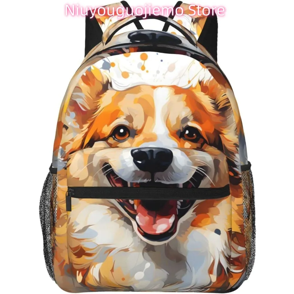 

Милый легкий рюкзак для ноутбука Corgi, легкий многоцелевой дорожный повседневный рюкзак унисекс, студенческие рюкзаки для мужчин и женщин Adu