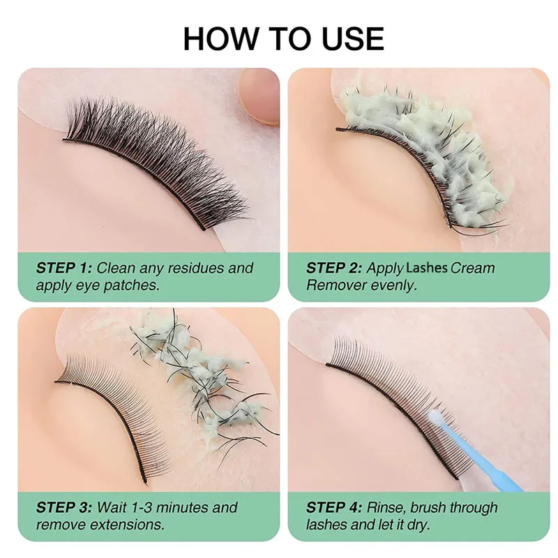 สตรอเบอร์รี่ 30g ขนตากาวกําจัด Lash Extensions Remover ครีมสําหรับขนตากาว UV Eyelash Removal Cream