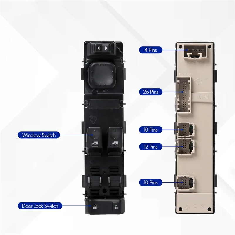 مفتاح نافذة رئيسي للطاقة الجانبية للسائق المتين لسيارة Silverado GMC Sierra 2003-2007 920-023 15883318 #6