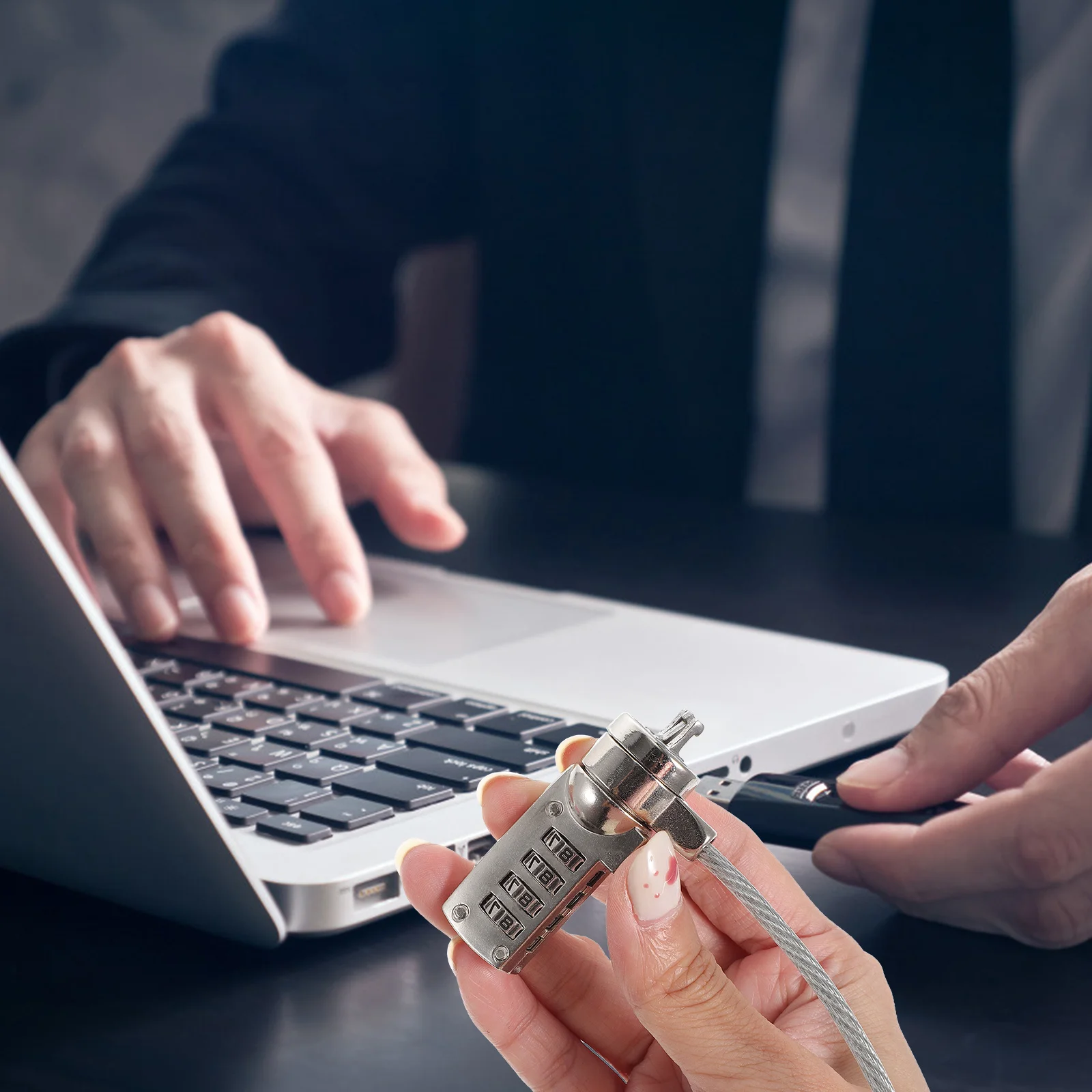 

Кабель для блокировки ноутбука, сталь из цинкового сплава, сбрасываемый пароль, замок безопасности, портативный противоугонный кабель для ноутбука, монитора, планшета