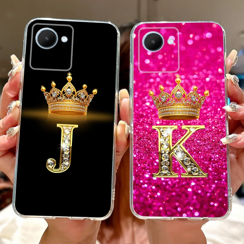 For Realme C30 C30s Case RMX3690 New Crown Letters Cover Soft Silicone Phone Case For Realme C30s C 30 RealmeC30 RealmeC30s Bags