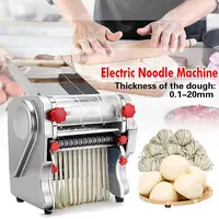 550W Electric Pasta Maker Noodle Machine Dumpling Skin Roller Steel Full Stainless Steel Dual Knife Noodle Maker For Commercial 3