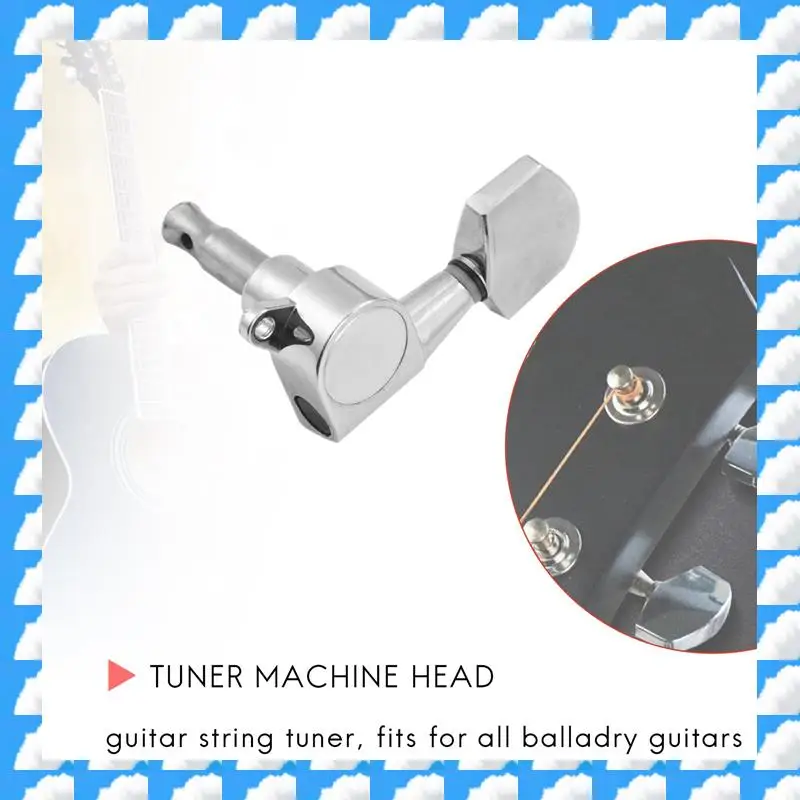 

ONGE 18 Pieces Silver Acoustic Guitar Machine Heads Knobs Guitar String Tuning Peg Tuner(9 For Left + 9 For Right)