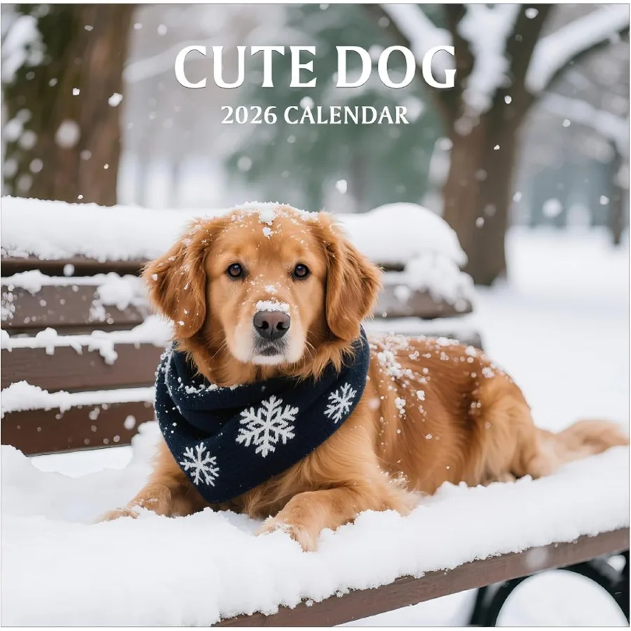 

2026 Wall Calendar Large Monthly Wall Calendar Dogs Jan 2026 - Dec 2026 12" x 24" Opened Hanging Planning Calendars for Family